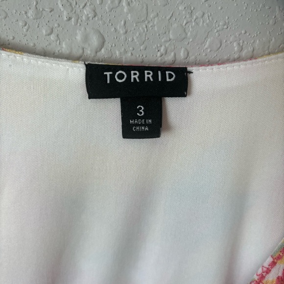 Torrid Peach Floral Gauze Hi-Lo Dress Size 3X (22-24) - Picture 4 of 13